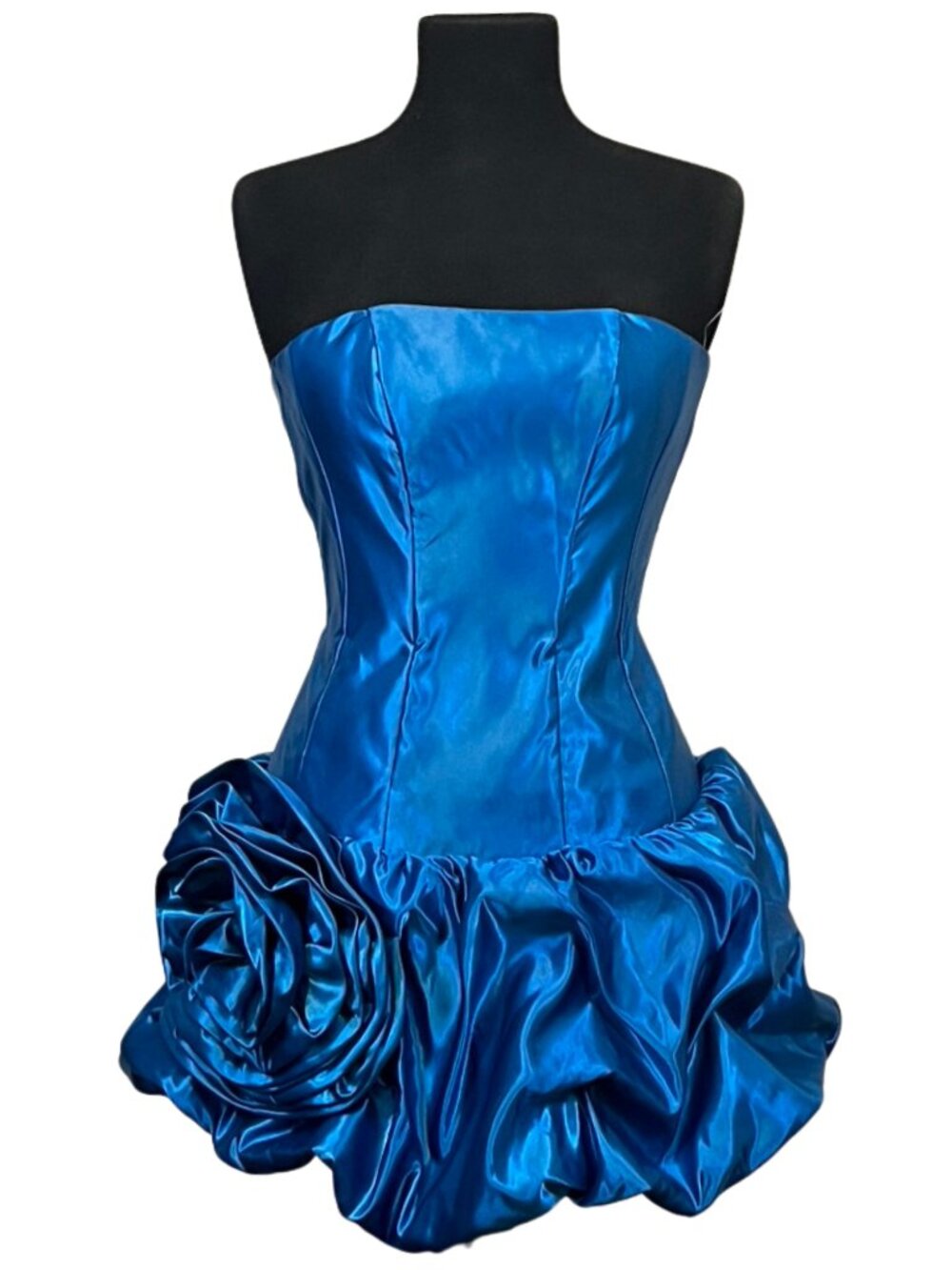 NWT Jessica McClintock Gunne Sax Blue Rosette Bubble Hem Dress Size 3